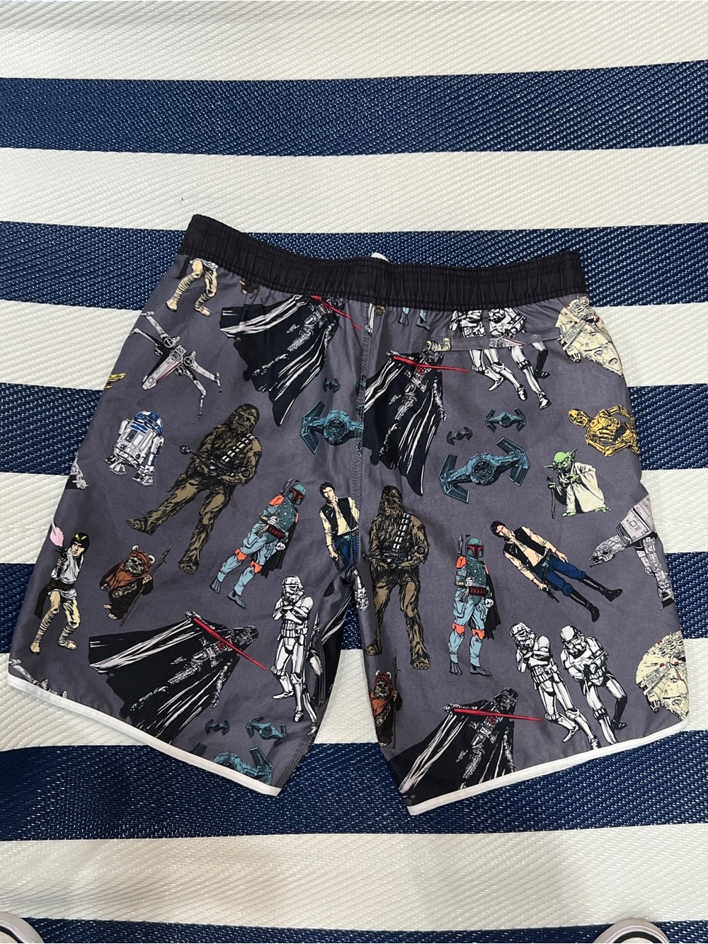 Star Wars Characters Gray Swim Trunks